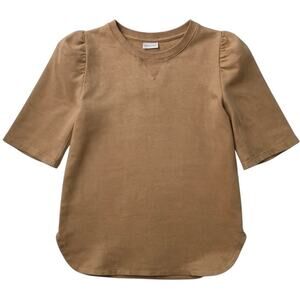 Dries Van Noten Puff Sleeve Top In Camel Brown
